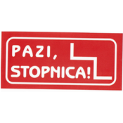 NN NALEPKA PAZI STOPNICA 19cmX9cm