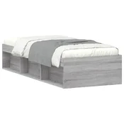 MAISON CHIC Posteljni okvir - Enojna postelja - Postelja za odrasle siva sonoma 75x190 cm-J15259, (21769975)