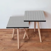Hanah Home Set klub stolova, 2 komada Belo-Crni