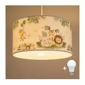 Brilagi - LED deciji luster na sajli BOBO 1xE27/10W/230V precnik 35 cm bela/džungla