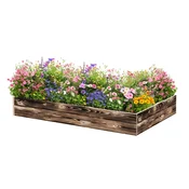 ATMOWOOD Lesena visoka greda 140 x 80 x 20 cm - ožgana