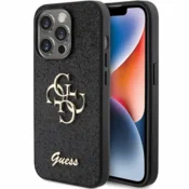 Guess Guess Glitter Script Big 4G - Ohišje za iPhone 15 Pro (črno)