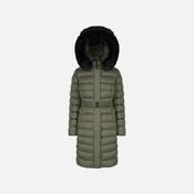 Khaki Womens Down Jacket Geox Catria - Ladies