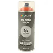 Industrijski akrilni lak sprej RAL HG 400ml Motip - RAL 2004 oranžna