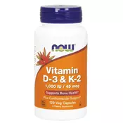 NOW FOODS Vitamin D3 & K2 120 kaps.
