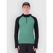 Mons Royale Temple Merino Long Sleeve Hood Base Layer To black