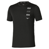 Mizuno CORE RUN SHORT SLEEVE TEE, moška tekaška majica, črna J2GAD008