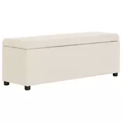vidaXL Klop s prostorom za shranjevanje 116 cm krem poliester
