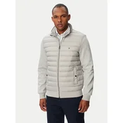 TOMMY HILFIGER Prehodna jakna Mixed Texture Intechno Zip-thru  pegasto siva