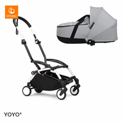 Stokke Ogrodje vozička white frame z new born shell Yoyo stone