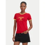 Guess Jeans Majica W6YI16 K3995 Rdeča Slim Fit
