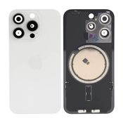 Apple iPhone 15 Pro - Zadnje steklo ohišja z majhnimi deli (White Titanium)
