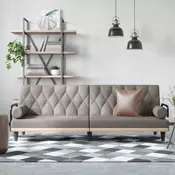 Vidaxl vidaXL Kavč z ležiščem in nasloni za roke, taupe, oblazinjen s tkanino