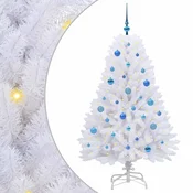 Vidaxl Umetno Zložljivo Božično Drevo Bela 150 cm PVC in jeklo