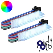 Vidaxl LED trak 2 szt. Črna in bela 1745 mm Baker in plastika