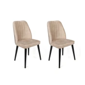 Hanah Home Set 2 trpezarijske stolice Krem-Crni