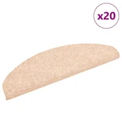 Vidaxl Preproge za stopnice samolepilne 20 kosov 65x21x4 cm svetlo rjave polkrožne velike