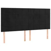 Vidaxl Vzglavje postelje črno 200x5x118/128 cm žametno