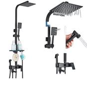 OEM Mosadzné sprchové batérie, moderný štýl, termostatická technológia - matný čierny 4-8, (5000141747)