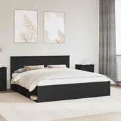 Krevetna konstrukcija Crna 180 x 200 cm Konstruirano drvo