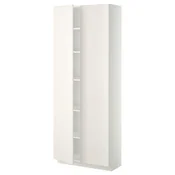 METOD Visoka omara s policami, bela/Veddinge bela, 80x37x200 cm