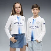 PUMA Manchester City 26/27 Long Sleeve Third Jersey Youth, Clothing, White/Blazing Blue, 13-14Y