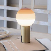 MARSET Akku-Tischlampe Dipping Light, krem/medenina, z možnostjo zatemnitve - Dnevna soba/jedilnica - Dizajn - krema, medenina - Steklo