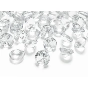 PartyDeco Prozorni diamantni konfeti 20mm
