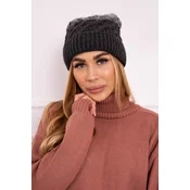 marka niezdefiniowana Cap with fleece Ilona K218 graphite+gray