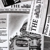 Tkanina - Ema - širina 280 cm - Newspaper