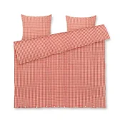 Rdeča/rumena podaljšana posteljnina za zakonsko posteljo iz krepa 200x220 cm Bak&Bolge – JUNA