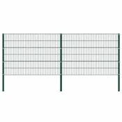 Ogradni panel sa stupovima od željeza 349x120 cm zeleni