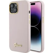 Guess SILIKONSKI OVITEK GUESS HARD CASE ZA IPHONE 15 14 13 6.1 KOVINSKI LOGO