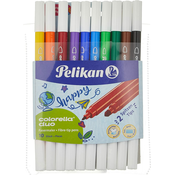 Flomasteri Pelikan Colorella Duo - 10 boja, 2 debljine pisanja