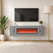 vidaXL Električni kamin Siva Sonoma 155 x 30 x 44 cm Inženirski les