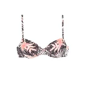 BUFFALO Bikini zgornji del čokolada/pastelno oranžna/črna/bela