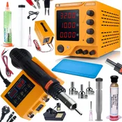 shumee AmpRush rares-3210 laboratorijski napajalnik 32V 10A + spajkalna postaja 2 v 1 OH660 Electric S Series + talilo RMA-223 + talilo NC-559-ASM + silikonska podloga