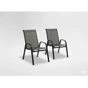 Garden Line SET 2 SIVIH VRTNIH STOLČKOV 54 x 70 x 92 CM *1632