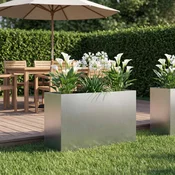 vidaXL Vrtni lonček Srebrna 80 x 30 x 40 cm Pocinkano jeklo