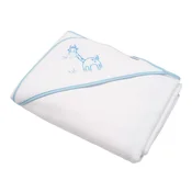 Otroška frotirna brisača z vezenino in kapuco New Baby 100x100 bela žirafa