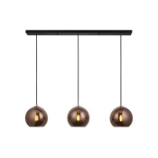Endon 102929 - Luster na sajli BOLI 3xE27/10W/230V crna/zadimljeno braon