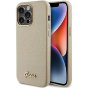 Guess GUHCP15LPGMCSD iPhone 15 Pro 6.1 light gold hardcase Glitter Glossy Script (GUHCP15LPGMCSD)