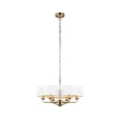Endon 98936 - Luster na lancu HIGHCLERE 6xE14/28W/230V bela/mesing