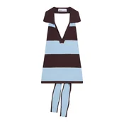 Bershka Top z naramnicami  svetlo modra / temno rjava