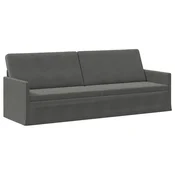 vidaXL 3-sedna sofa Temno siva 220 x 81 x 82 cm Žametna tkanina