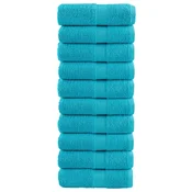 Premium rucnici za goste SOLUND 10 kom. tirkizne boje 30x50 cm 600 g/m2