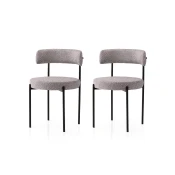 Hanah Home Set 2 trpezarijske stolice Crno-Sivi