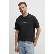 Pamučna majica Calvin Klein za muškarce, boja: crna, s aplikacijom, K10K113105