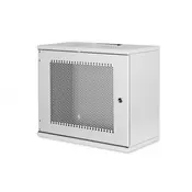 Omrežna omara viseča 19 9U rack 540x400, perforirana vrata, siva, nedeljena, nezložena, 60kg 460x540x400 mm, perforirana sprednja vrata, siva
