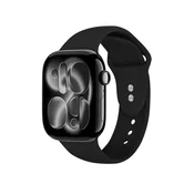 shumee Crong Liquid - pašček za Apple Watch 44/45/46/49 mm (črn)